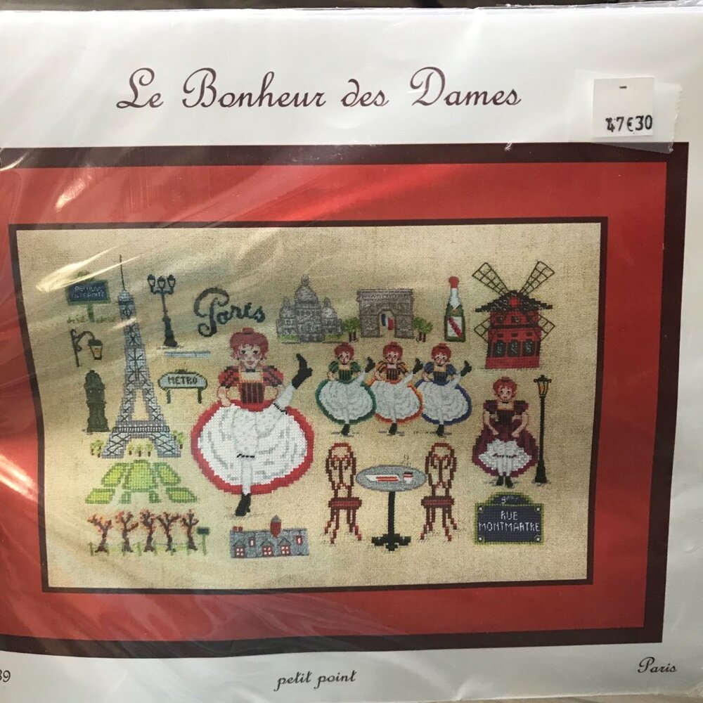 Le Bonheur Des Dames Petit Point Paris Cross Stitch Kit #1139 Hello Paris‎ NEW